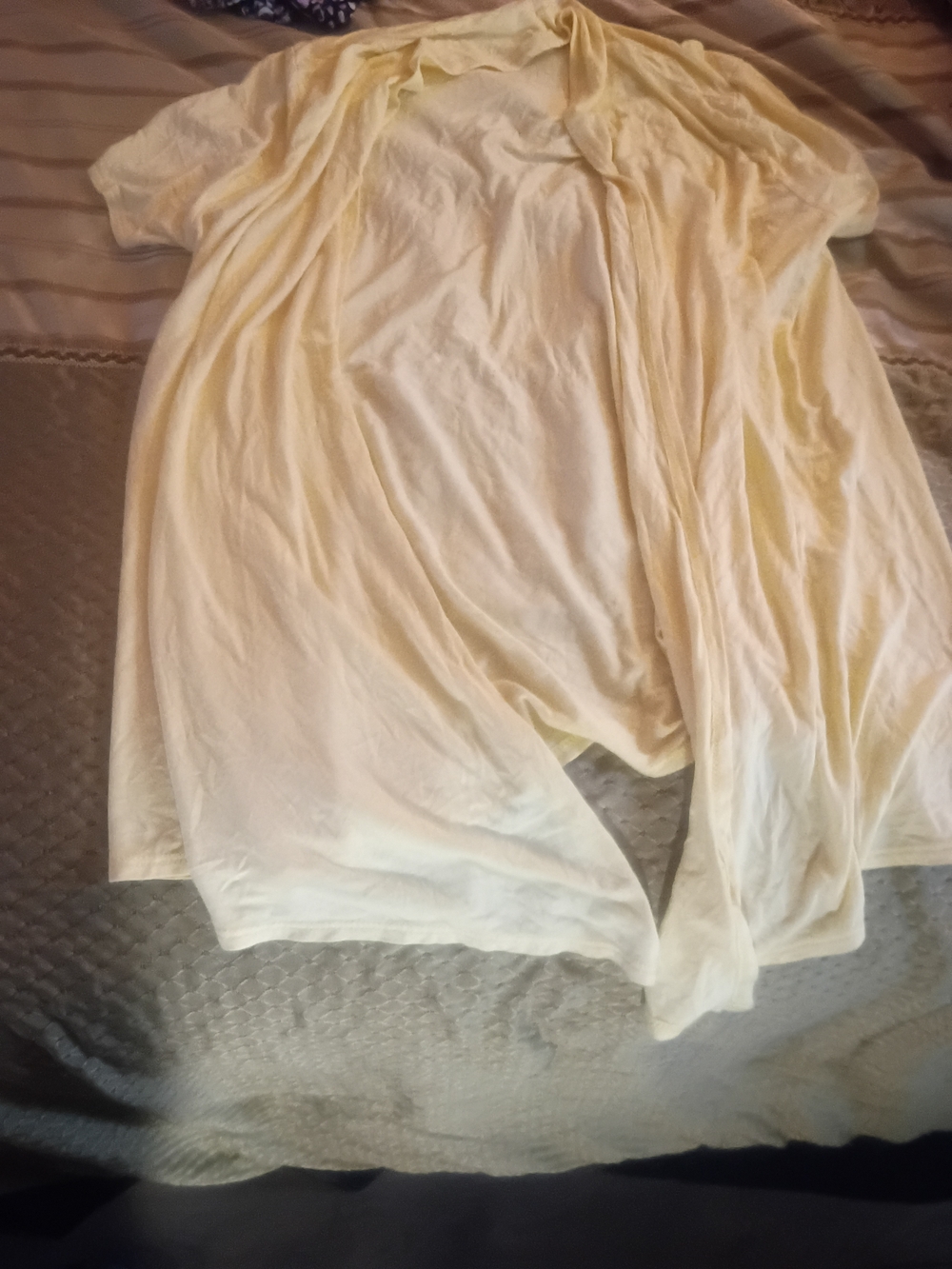 Pastels Light Yellow Open-Front Women’s Tunic